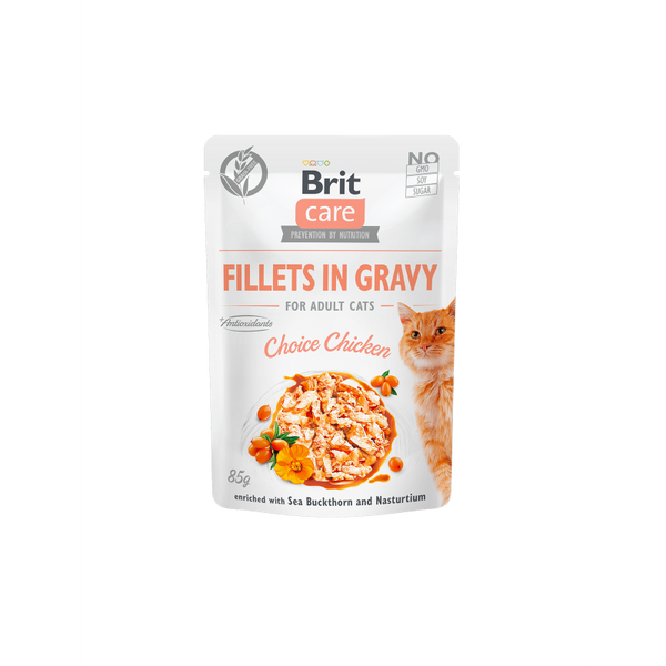 Brit Care Cat Pouch CHOICE CHICKEN in Gravy - пауч за котки с пилешко филе в сос