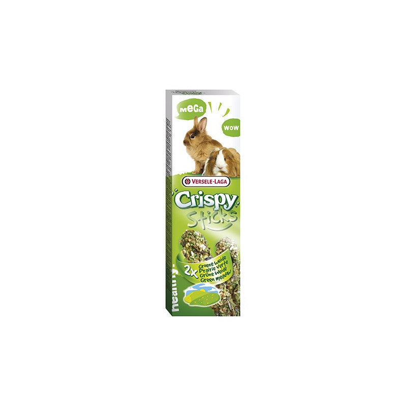 Versele Laga Crispy Sticks Mega for Rabbits and Guinea Pigs with Green Meadow лакомство за зайци и морски свинчета с вкус на зелена ливада 2х70гр.