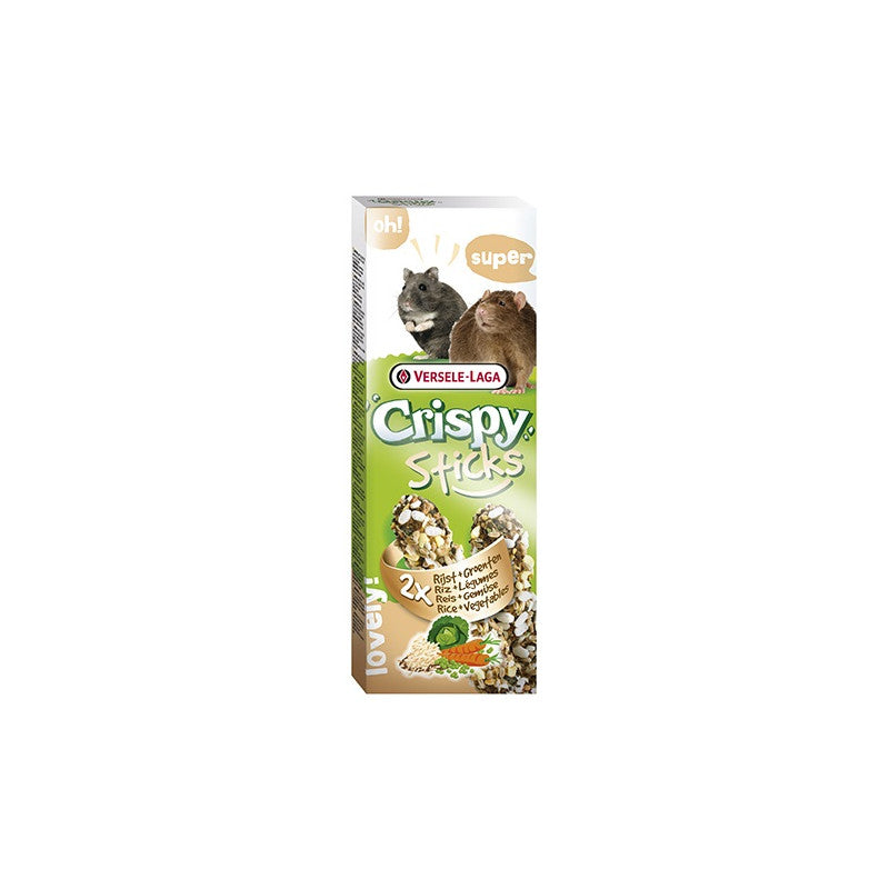 Versele Laga Crispy Sticks for Hamsters&Rats with Rice and Vegetables лакомство за плъхчета и хамстери с ориз и зеленчуци 2х55гр.