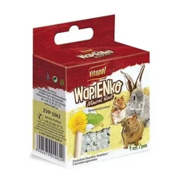 ZVP-1062 VITAPOL mineral block for small animals, dandelion, 1 pc, 40 g минерално блокче за малки животни