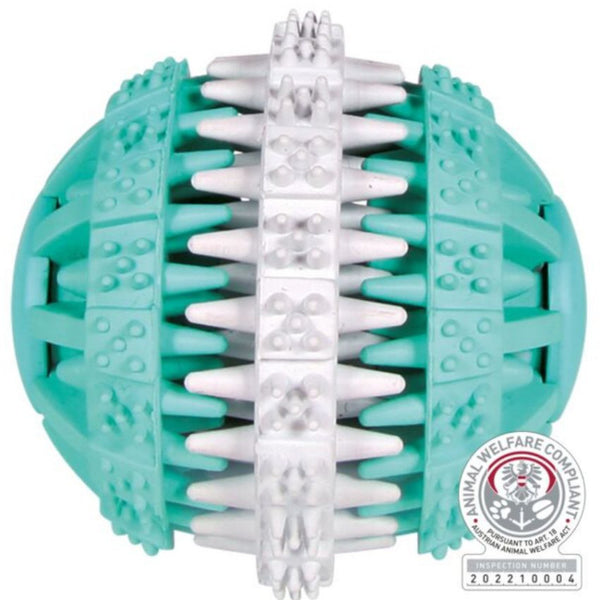 Кучешка играчка Trixie Denta Fun ball дентална топка с аромат и цвят на мента