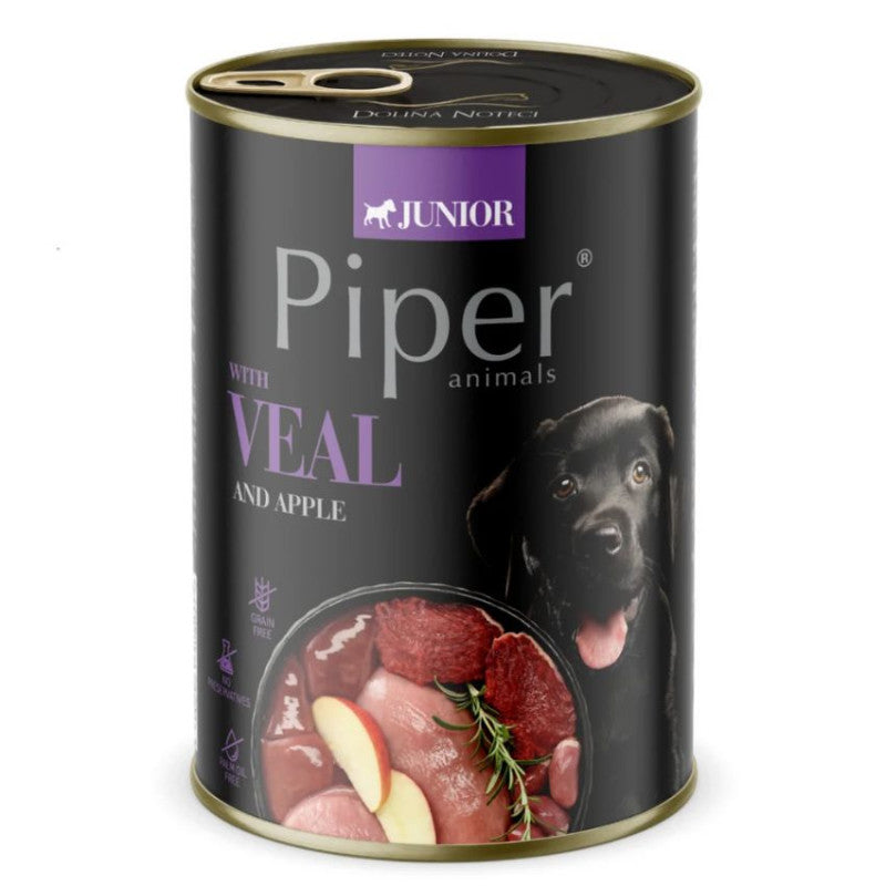 Храна за малки кучета Piper Junior консерва 400гр. Телешко и Ябълки