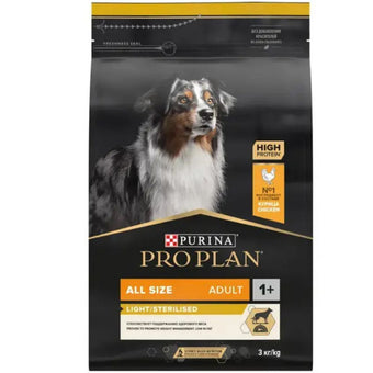 Purina Pro Plan ALL SIZE LIGHT&STERILISED - Храна за кастрирани кучета от всички породи в зряла възраст с пиле