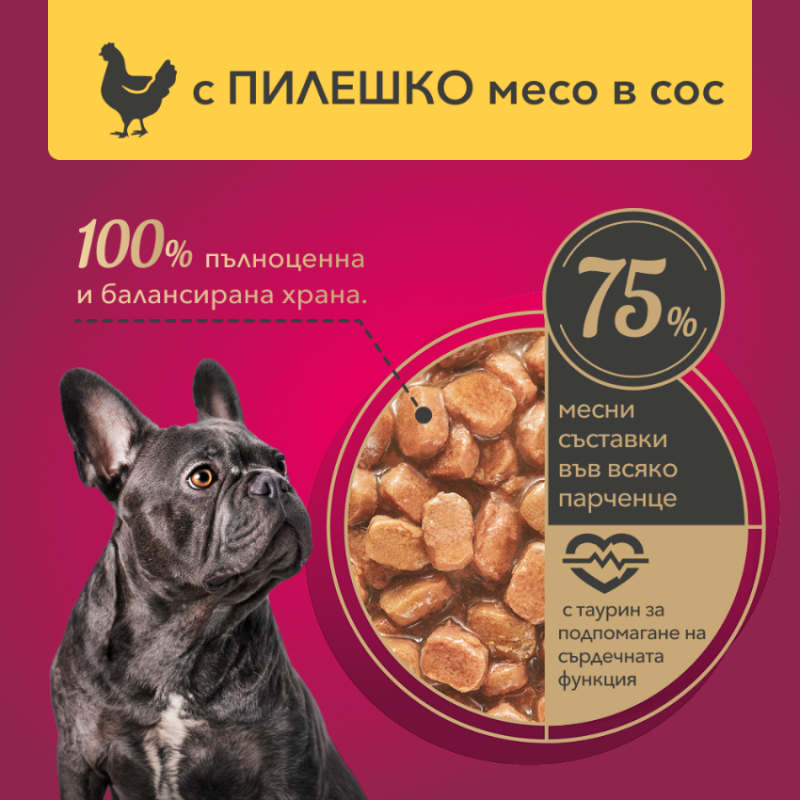 Пълноценен пауч за кучета My Love Adult dogs with chicken с Пилешко месо