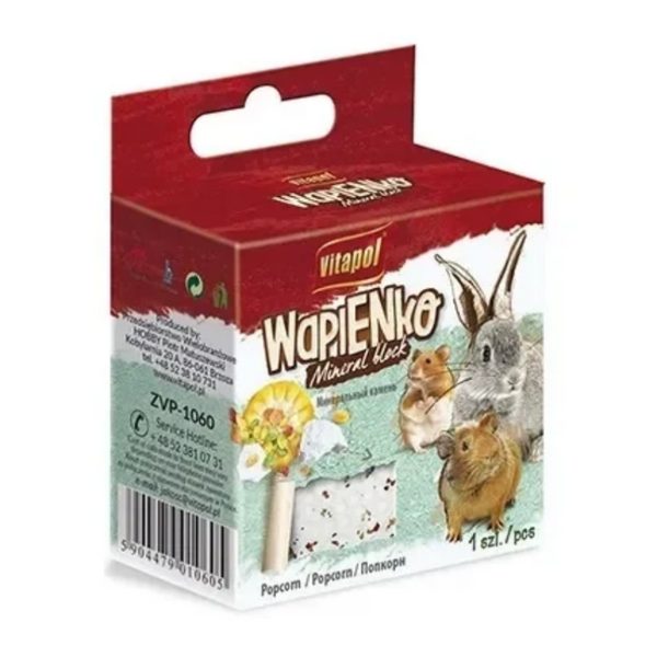 ZVP-1060 VITAPOL mineral block for small animals, popcorn, 1 pc, 40 g минерално блокче за малки животни