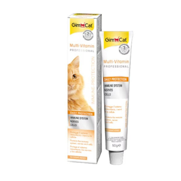 Мултивитаминна паста за котки GIMCAT Multi-Vitamin Professional за защита на имунната система, нервите и клетките