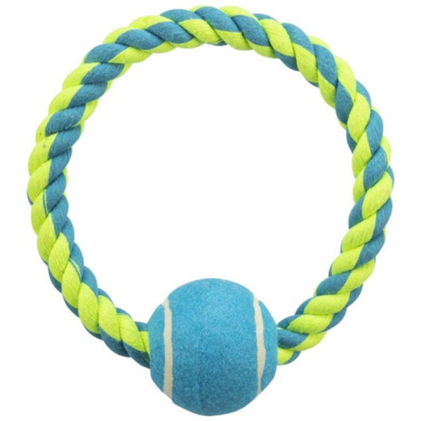Кучешка играчка Trixie Ring, rope въжен ринг с тенис топка