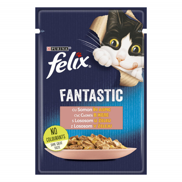 Храна  в пауч  за коте PURINA FELIX Fantastic Сьомга 85гр.
