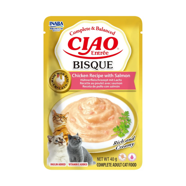 EU223Y CIAO Entrée Bisque Chicken Recipe with Salmon  пауч за котки 40гр
