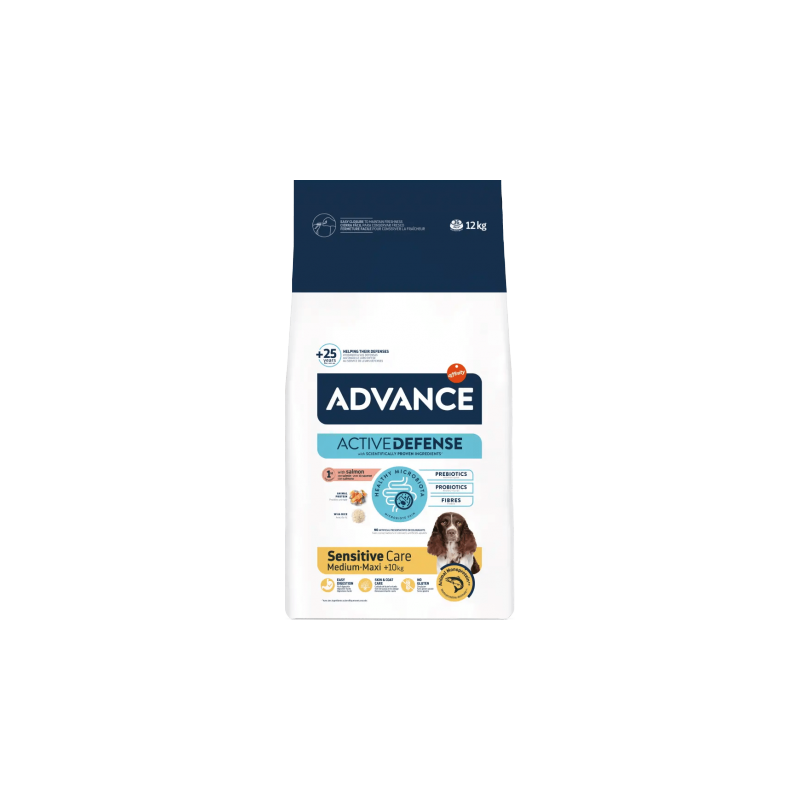 Advance Dog Sensitive Salmon&Rice за чувствителни кучета от средните и големи породи 12кг.