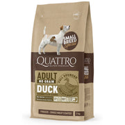 Пълноценна суха храна за кучета от малки породи Quatro Adult Small breed Superpremium с Патешко, БЕЗ зърнени култури
