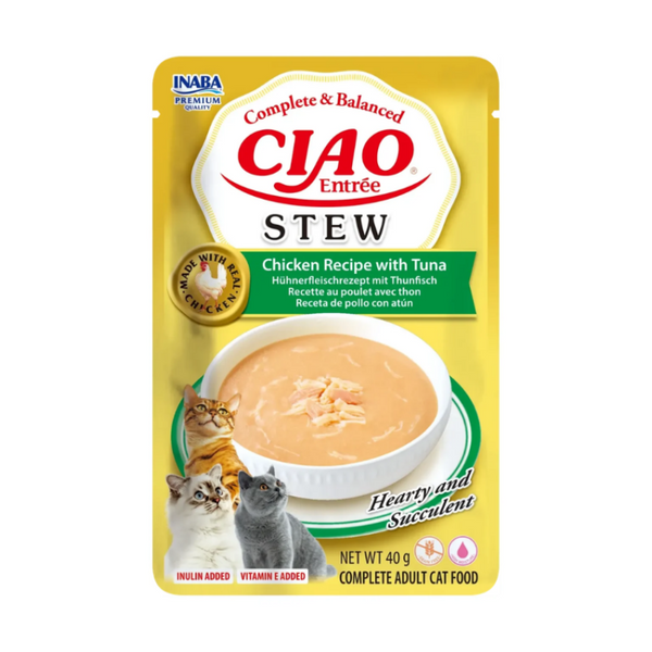 EU212Y CIAO Entrée Stew Chicken Recipe with Tuna пауч за котки 40гр