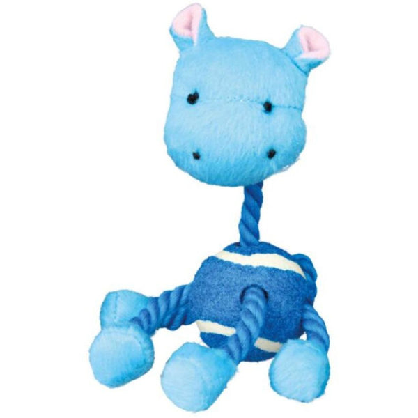 Кучешка играчка Trixie Animals with Tennis Ball and Rope тенис топка с въже и плюшено животинче