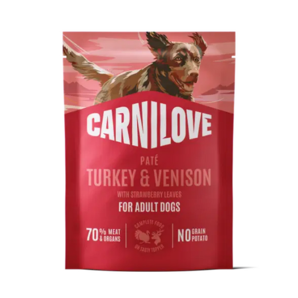 101112430 Carnilove Dog Pouch Paté Turkey & Venison with Strawberry Leaves 300 g