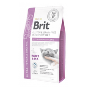 Πълнoцeннa, хипоалергенна cyxa xpaнa Brit GF Veterinary Diets Cat Ultra-hypoallergenic за котки с различни непоносимости, дерматологични или храносмилателни, БЕЗ ЗЪРНЕНИ КУЛТУРИ,  с протеин от насекоми и грах