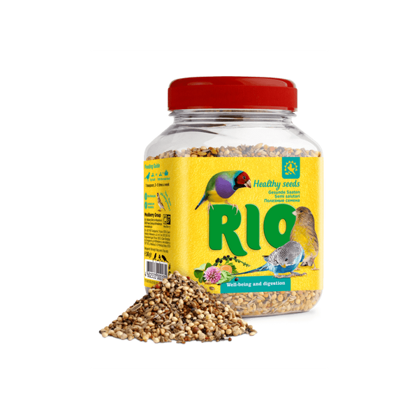 Натурално лакомство за птици RIO Healthy seed микс от семена за птички 240 гр., с добавени калций, желязо и магнезий