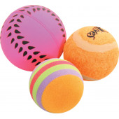 Играчка за котки Zolux  3 MIXED BALLS - неонови топки 4см