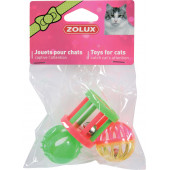 Играчки за котка Zolux 3 MULTI-SHAPED -  три играчки със звънчета