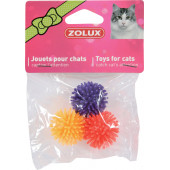 Играчка за котки Zolux 3 STAR BALLS - топки таралежчета 4см