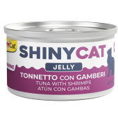 Пълноценна консервирана храна за котки GimCat SHINYCAT JELLY TUNA WITH SHRIMPS парченца риба тон и скариди в желе