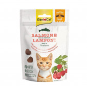 GimCat Crunchy Snack - Хрупкави лакомства за котки със сьомга и малини 50 гр