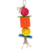  Цветна играчка за папагали Flamingo  PAPYR CUBE SMALL 24 см -  с кубове и топки 24см