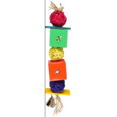 Цветна играчка за папагали Flamingo PAPYR CUBE LARGE 36 см  -  с кубове и топки 36см