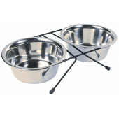 Trixie Eat on Feet Stainless Steel Bowl Set - Комплект от две купи и поставка за кучета 0.45 л.