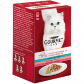 Gourmet Mon Petit Fish Mix - изискана рецепта / с пъстърва, сьомга, риба тон / 6 броя по 50 грама