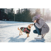 Плетен пуловер за кучета Record с норвежки шарки