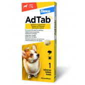 Протовопаразитна таблетка AdTab/ Адтаб 225mg за кучета от 5.5 до 11.0 кг с вкус на месо, срещу бълхи и кърлежи