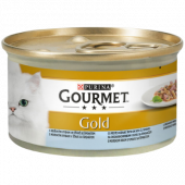 Мокра храна в консерва за котки PURINA GOURMET Gold Двойно Удоволствие Океанска риба и Спанак 85гр.