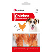 Кожени солетки обвити в пилешко месо, 12 см - 6 броя Flamingo