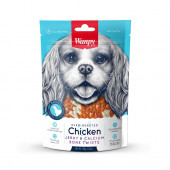 Лакомство Wanpy Chicken Jerky & Calcium Bone - кокълчета с пиле печени на фурна 100 гр.