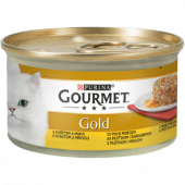   Мокра храна в консерва за котки PURINA GOURMET Gold Пай с месо Пиле и Моркови 85гр.