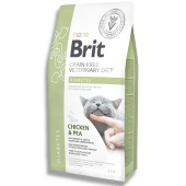 Пълноценна, суха храна Brit Veterinary Diets Cat Diabetes за котки с диабет с Пилешко месо и грах, БЕЗ ЗЪРНЕНИ КУЛТУРИ