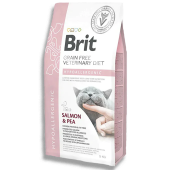 Пълноценна, хипоалергенна суха храна Brit Veterinary DIets Hypoallergenic за котки с различни непоносимости, дерматологични или храносмилателни със  Сьомга и грах, БЕЗ ЗЪРНЕНИ КУЛТУРИ