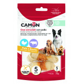 Лакомство за кучета Camon гирички от пресована кожа с пилешко 5 см. / 70гр., 