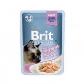 Brit Premium Cat Delicate - филенца от сьомга в сос  за кастрирани котки 85гр. 