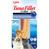 Натурално лакомство за котки Ciao Cat Treats Grilled Tuna Fillet in Tuna Flavoured Broth истинско филе от риба тон в собствен сос, годна за човешка консумация