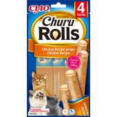 Лакомство за капризни котки Churu Cat Treats Rolls Chicken Recipe Wraps Chicken Recipe пилешки рулца с пълнеж от пилешко месо