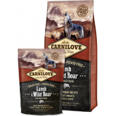Пълноценна, суха храна за кучета Carnilove Lamb & Wild Boar Adult със 30% глиганско и 25% агнешко, БЕЗ ЗЪРНЕНИ КУЛТУРИ