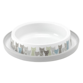 Практична котешка купа Moderna TrendyDinnerCat-Maasai-6pc/Bag-GreyWhite за храна и вода, предотвратява разливането