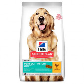 Hills - Science Plan Perfect Weight Large Breed Adult - пълноценна храна с пилешко за кучета от едрите породи с наднормено тегло или с тенденция за натрупване на тегло. 12кг + подарък комплект за път