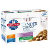 Hills Science Plan™ Kitten Favorite Selection - Колекция от паучове, малки късчета в сос Грейви, за котенца до 1 година, 12 броя