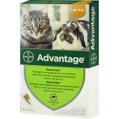 Bayer Advantage  Spot-On - Обезпаразитяващи Пипети За Външни Паразити При Котки И Декоративни Зайци До 4кг