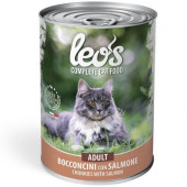 Leo’s Adult със сьомга – консерва хапки в сос – за котки в зряла възраст 415 гр.