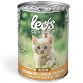  Leo’s Kitten с пилешко и пуешко – хапки с пилешко и пуешко – за подрастващи котенца 415 гр.