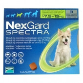 NexGard Spectra - защита от бълхи, кърлежи, нематоди и превенция на дирофиларията, за кучета от 7.5 до 15 кг., 3 броя таблетки