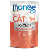 Monge Grill Kitten – Chunkies in Jelly – Salmon Пауч хапки в желе със сьомга за подрастващи котенца 85 гр.